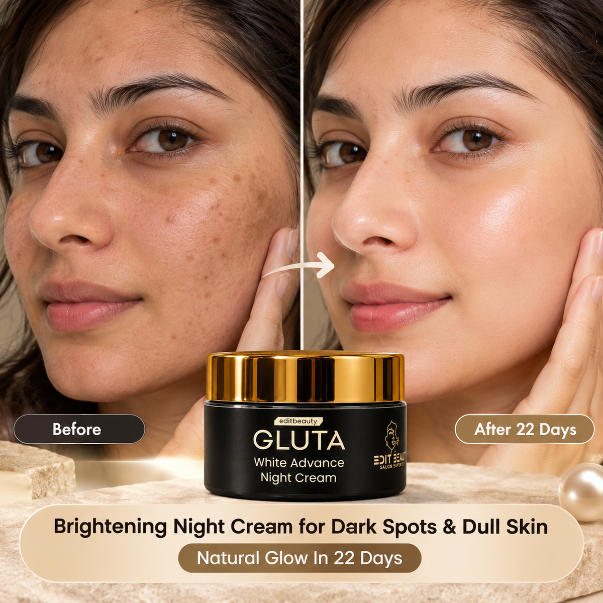 Gluta Face Whitening-Natural Glow In 22 Days